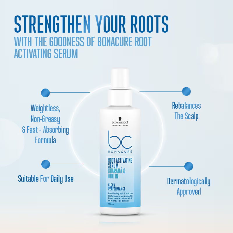 Schwarzkopf Professional - Bonacure Root Activating Serum For Thinning Hair  Biotin & Guarana (100ml)