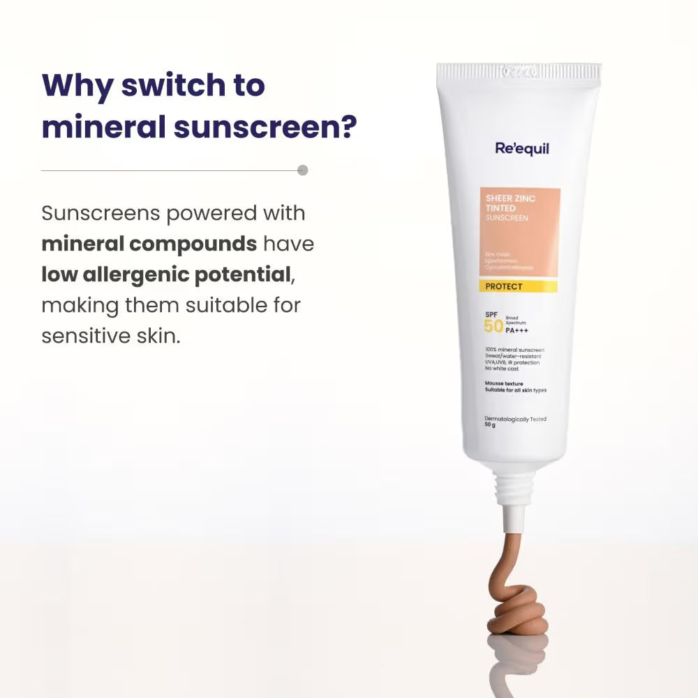 Re'equil - Sheer Zinc Tinted Sunscreen Spf 50 Pa+++