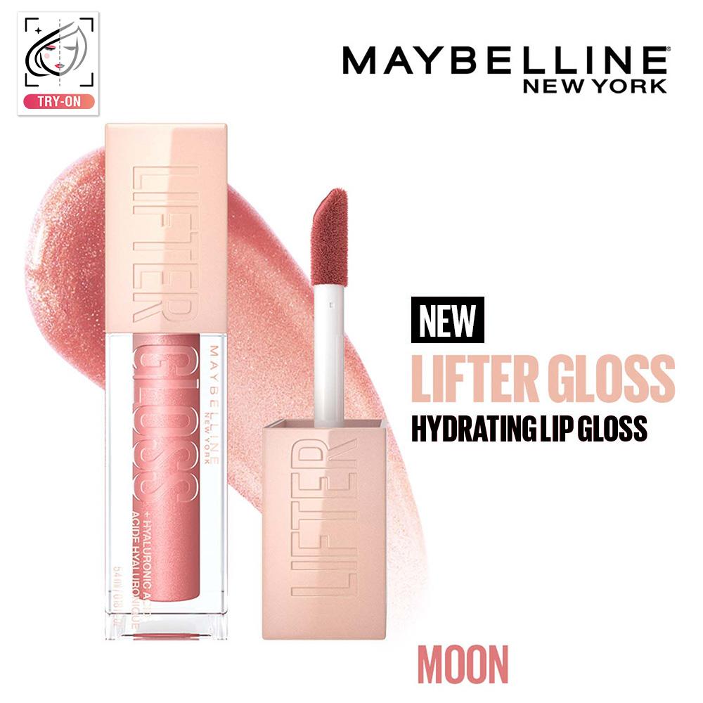 Maybelline New York Lifter Gloss 003 Moon, Tinted Lip Gloss With Hyaluronic Acid, Long-lasting