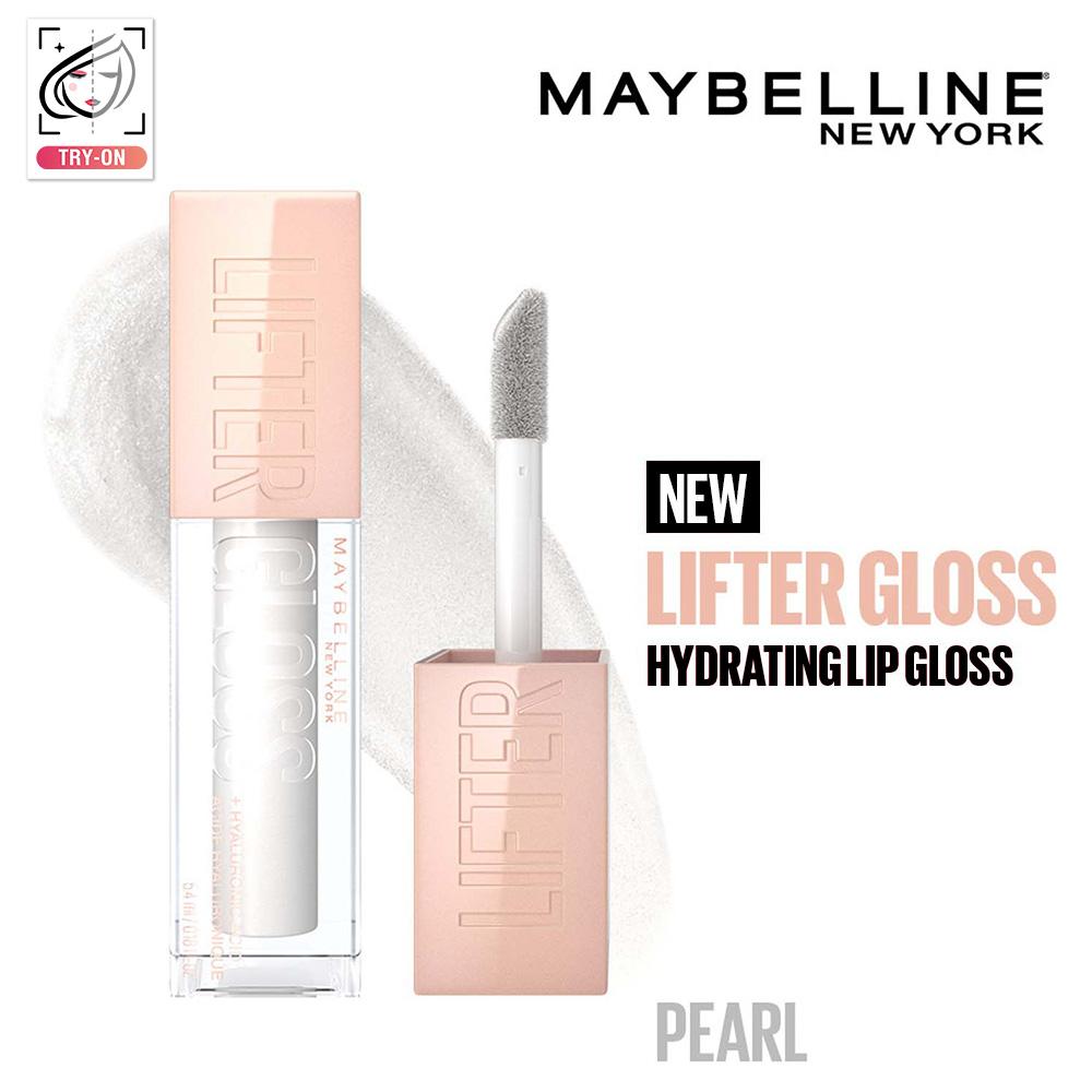 Maybelline New York Lifter Gloss - Pearl, Tinted Lip Gloss With Hyaluronic Acid, Long-lasting, 5.4ml