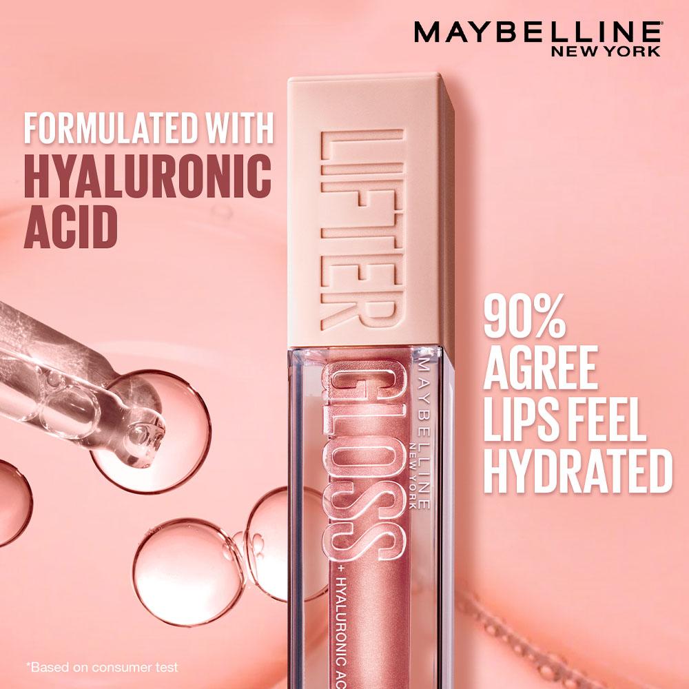 Maybelline New York Lifter Gloss - Topaz, Tinted Lip Gloss With Hyaluronic Acid, Long-lasting, 5.4ml