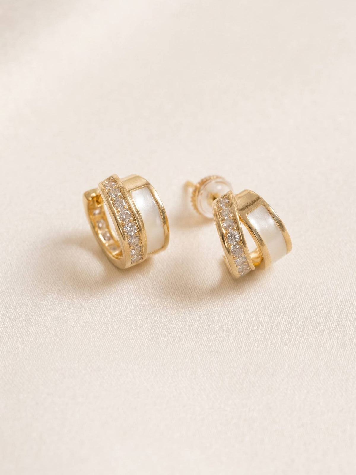 925 SILLER Women White Stones Rhodium Plated Earrings