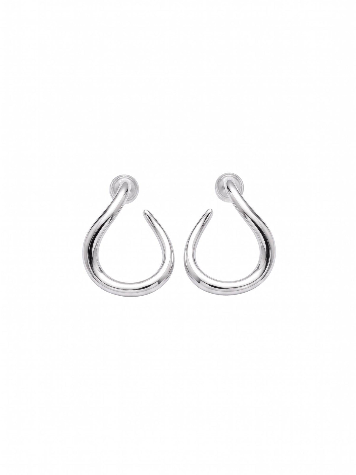 925 SILLER Women Silver Statement Rhodium Plated Earrings