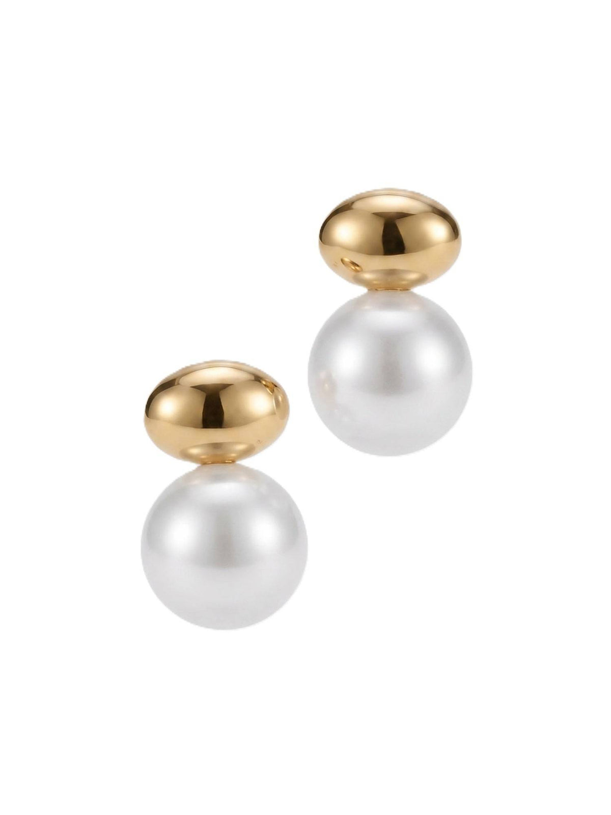 925 SILLER Women White Pearl Rhodium Plated Earrings