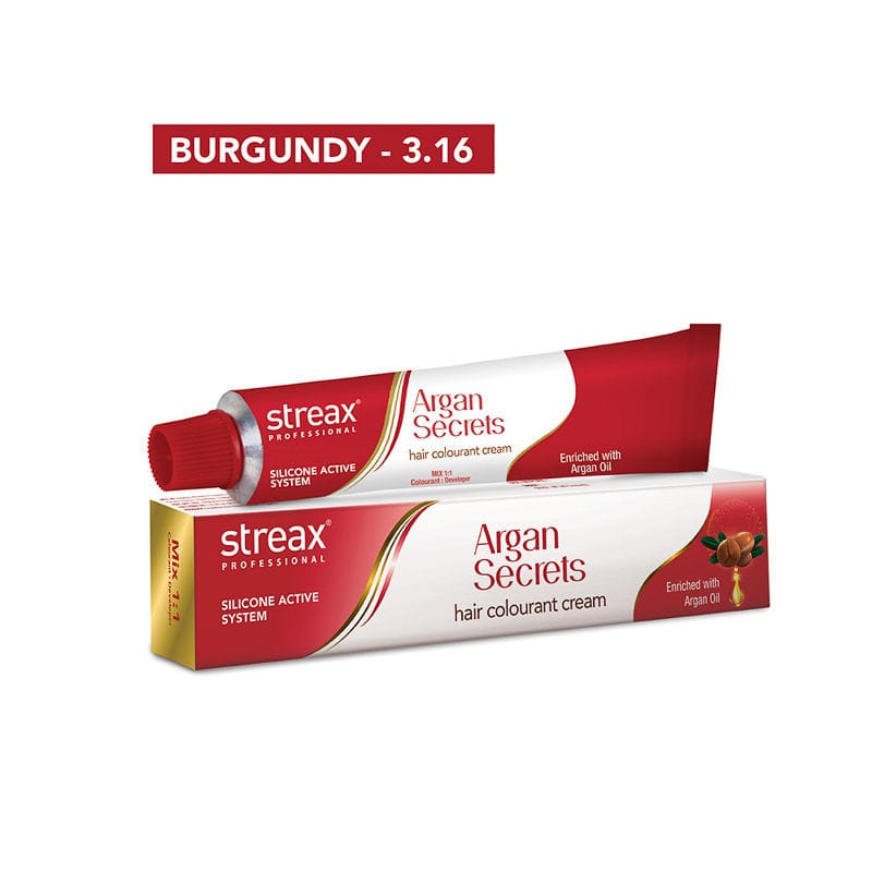 Streax Professional - Argan Secrets Hair Colourant Cream - 3.16 Burgundy (60g)
