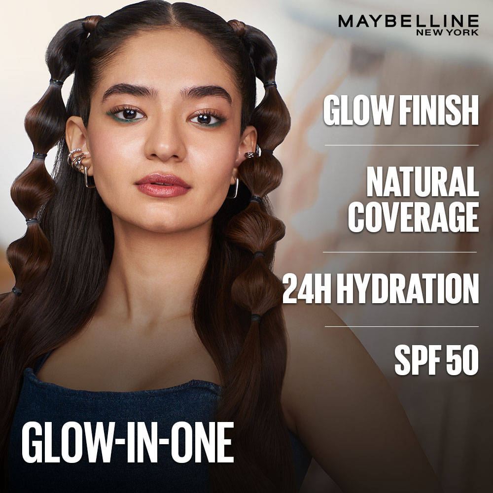 Maybelline New York Fit Me Glow BB Skin Tint, SPF 50, Niacinamide, Normal to Dry Skin - Shade 20 (25ml) · 20