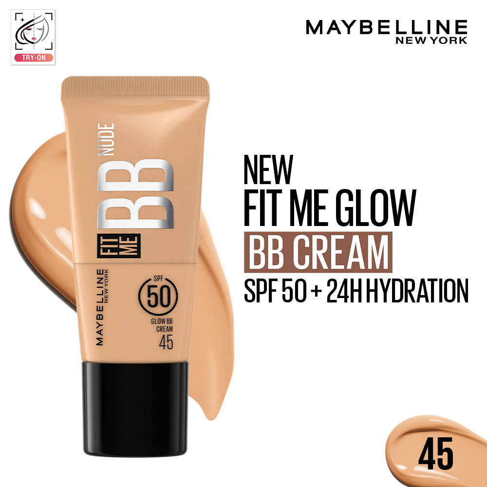 Maybelline New York Fit Me Glow BB Skin Tint, SPF 50, Niacinamide, Normal to Dry Skin - Shade 20 (25ml) · 20