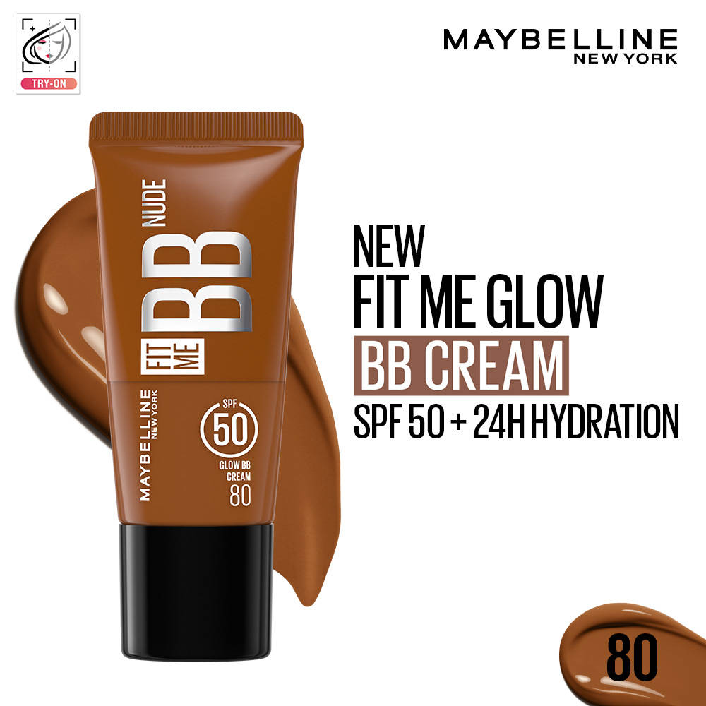 Maybelline New York Fit Me Glow BB Skin Tint, SPF 50, Niacinamide, Normal to Dry Skin - Shade 20 (25ml) · 20