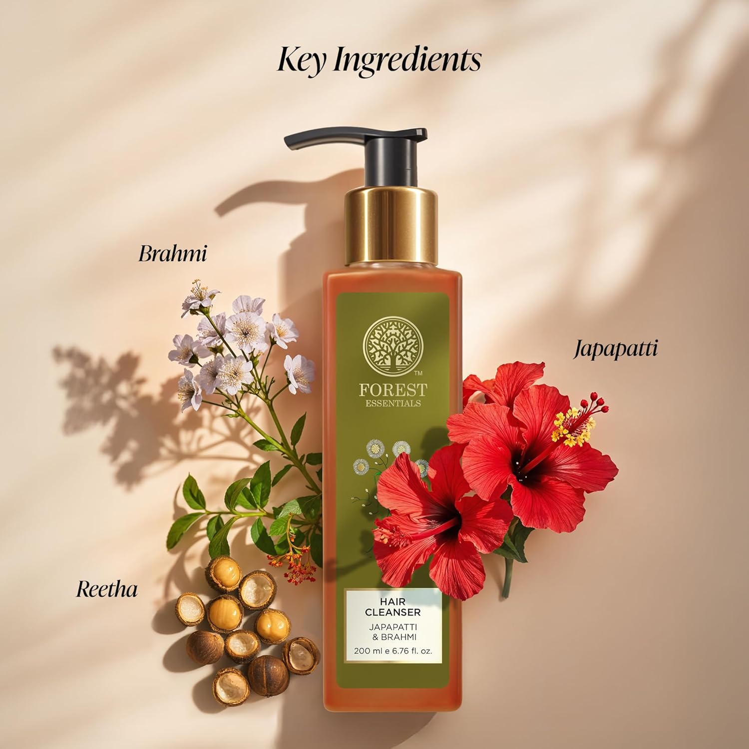 Forest Essentials Ayurvedic Shampoo Japapatti & Brahmi | Natural Remedy for Hair Fall & Dry, Frizzy & Chemically Treated Hair | Sulphate Free - BEAUTY BRATS