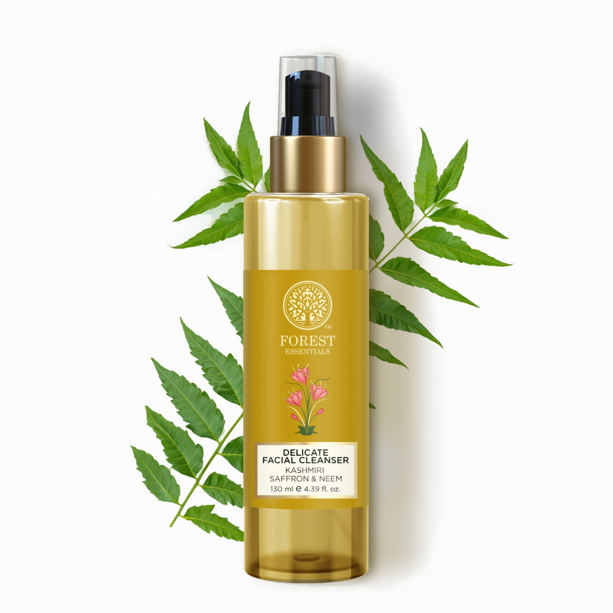 Forest Essentials Delicate Facial Cleanser Kashmiri Saffron and Neem 130 ml
