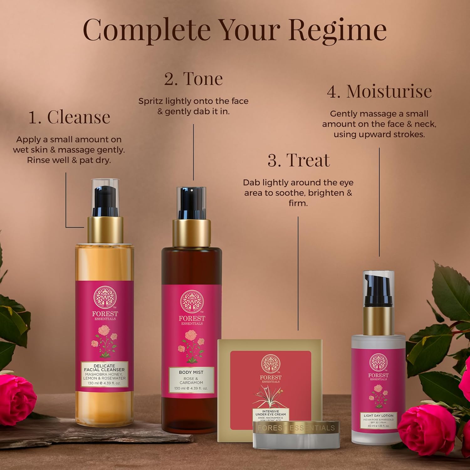 Forest Essentials Facial Tonic Mist with Pure Rosewater | Hydrating Steam Distilled Ayurvedic Toner for Fresh, Dewy Skin | Minimises Pores & Refreshes Skin - BEAUTY BRATS