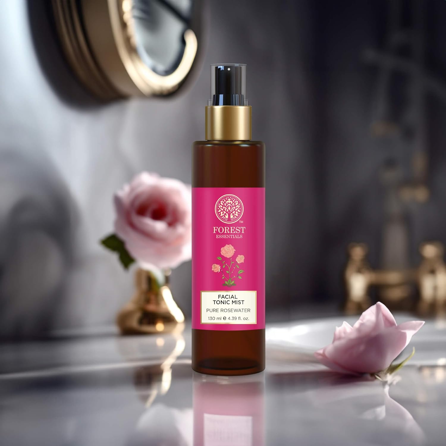 Forest Essentials Facial Tonic Mist with Pure Rosewater | Hydrating Steam Distilled Ayurvedic Toner for Fresh, Dewy Skin | Minimises Pores & Refreshes Skin - BEAUTY BRATS