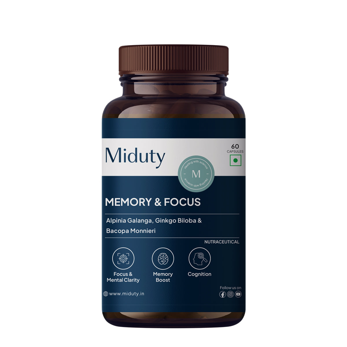 Miduty Memory & Focus | Caffeine-Free Formula For Extreme Alertness