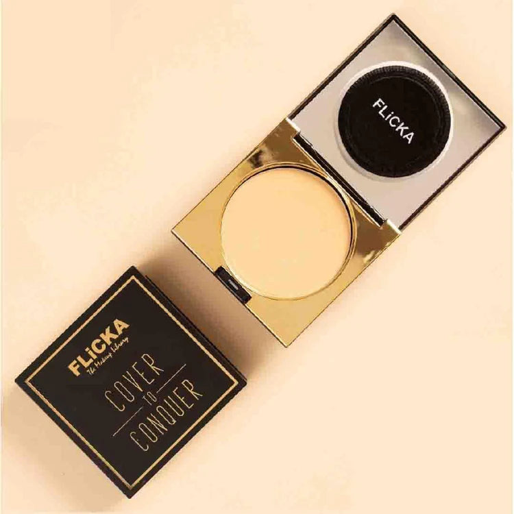 Flicka - Cover To Conquer Pressed Powder With Primer & SPF