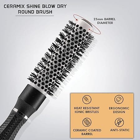 Vega Professional - Ceramix Shine Blow Dry Round Brush 25MM (VPPHB - 01)