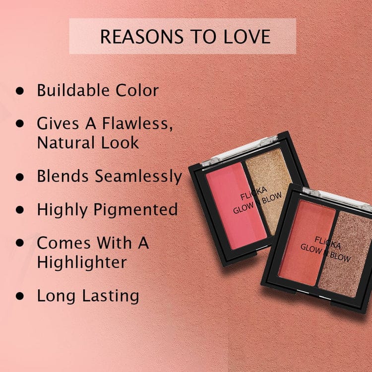 Flicka - Duo Blusher + Highlighter Glow N Blow