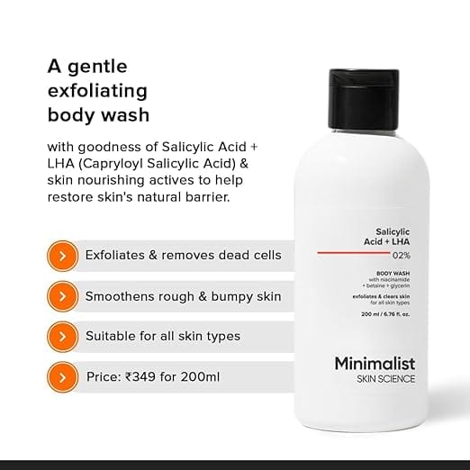Minimalist - Salicylic Acid + LHA 02% Body Wash (200ML)