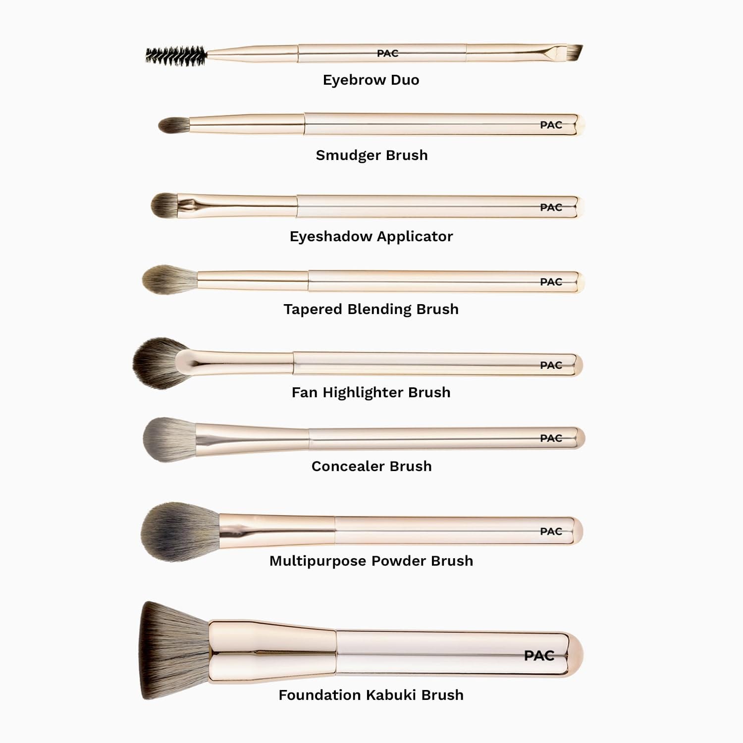 Pac - Everyday Glam Brush Kit 8 High Quality Brushes