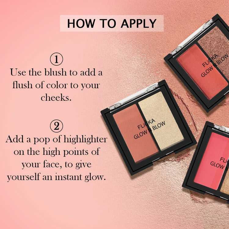 Flicka - Duo Blusher + Highlighter Glow N Blow