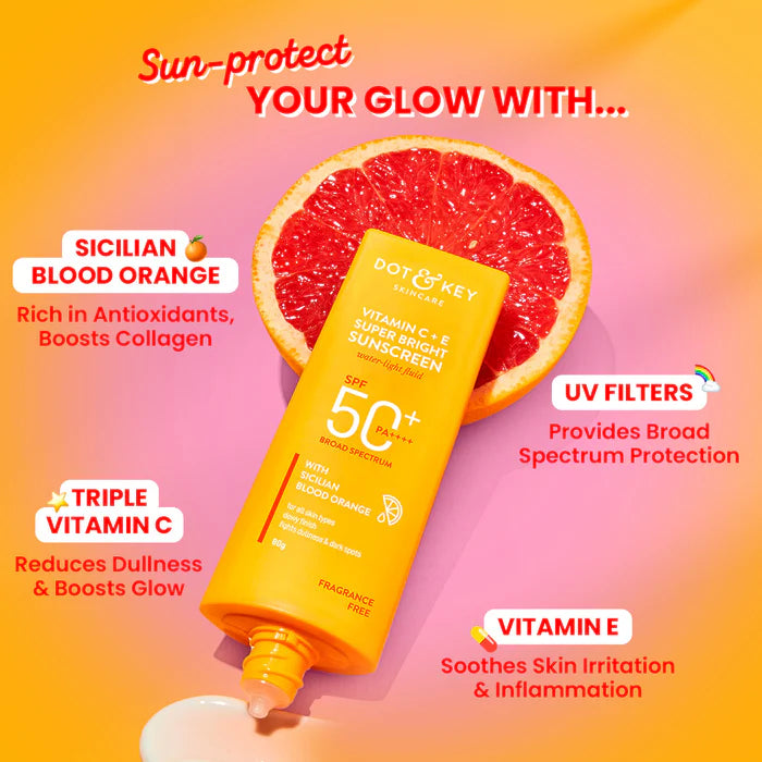 Dot & Key - Vitamin C + E Super Bright Sunscreen SPF 50 PA++++ (80g)