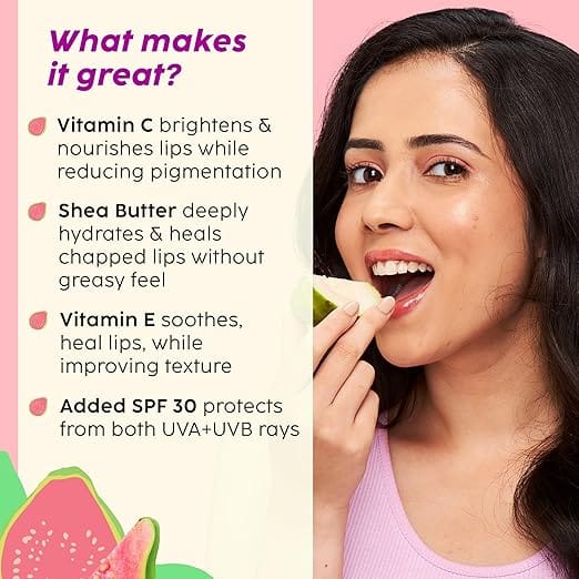 Plix - Guava Glowy Lip Tinted Balm Vitamin C Shea Butter Spf 30 PA+++ (10g)