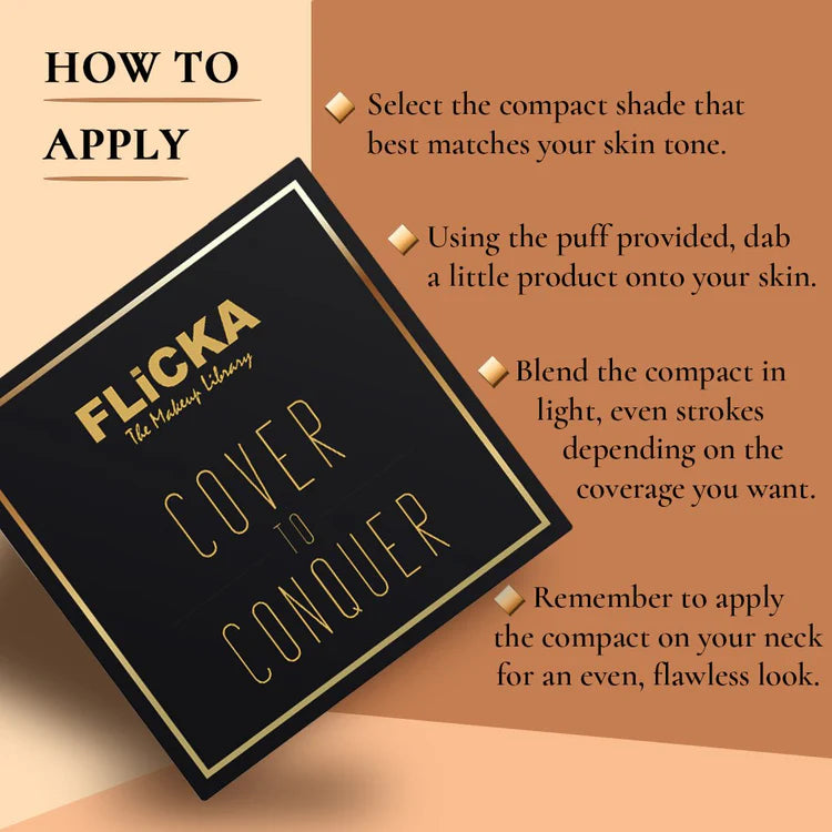Flicka - Cover To Conquer Pressed Powder With Primer & SPF