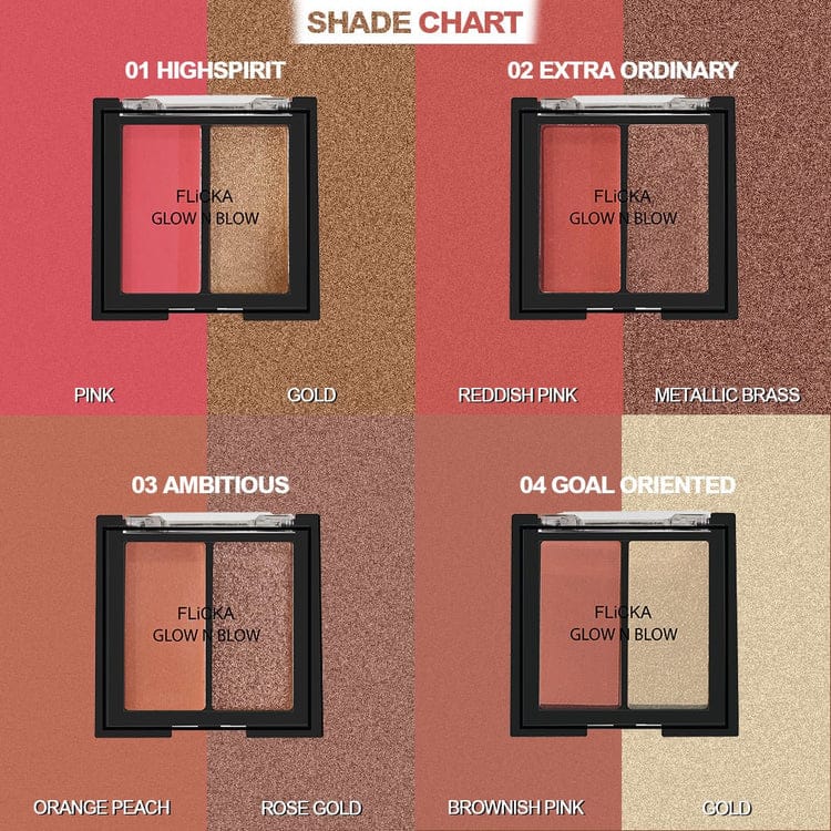 Flicka - Duo Blusher + Highlighter Glow N Blow