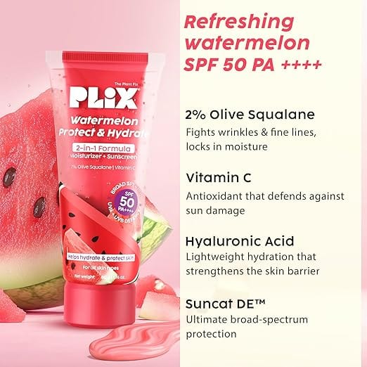 Plix - Watermelon Protect & Hydrate 2 in 1 Formula Moisturizer + Sunscreen (50g)