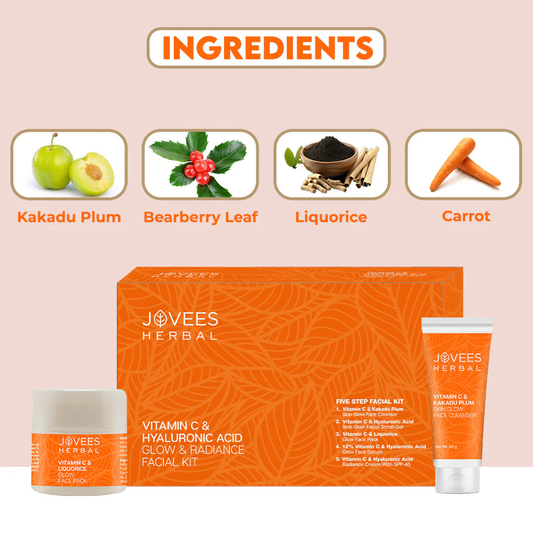 Jovees - Vitamin C & Hyaluronic Acid Glow & Radiance Facial Kit