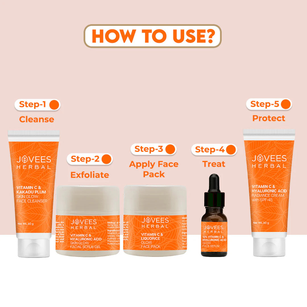 Jovees - Vitamin C & Hyaluronic Acid Glow & Radiance Facial Kit