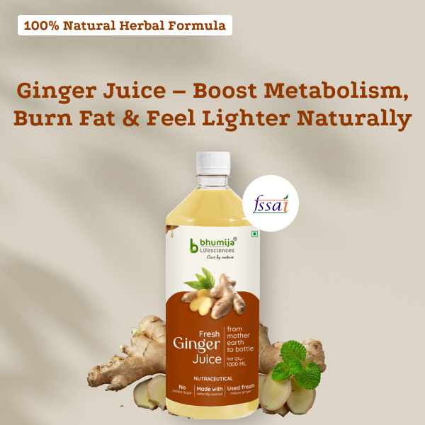 Bhumija Lifesciences Ginger Juice No Added Sugar - 1L