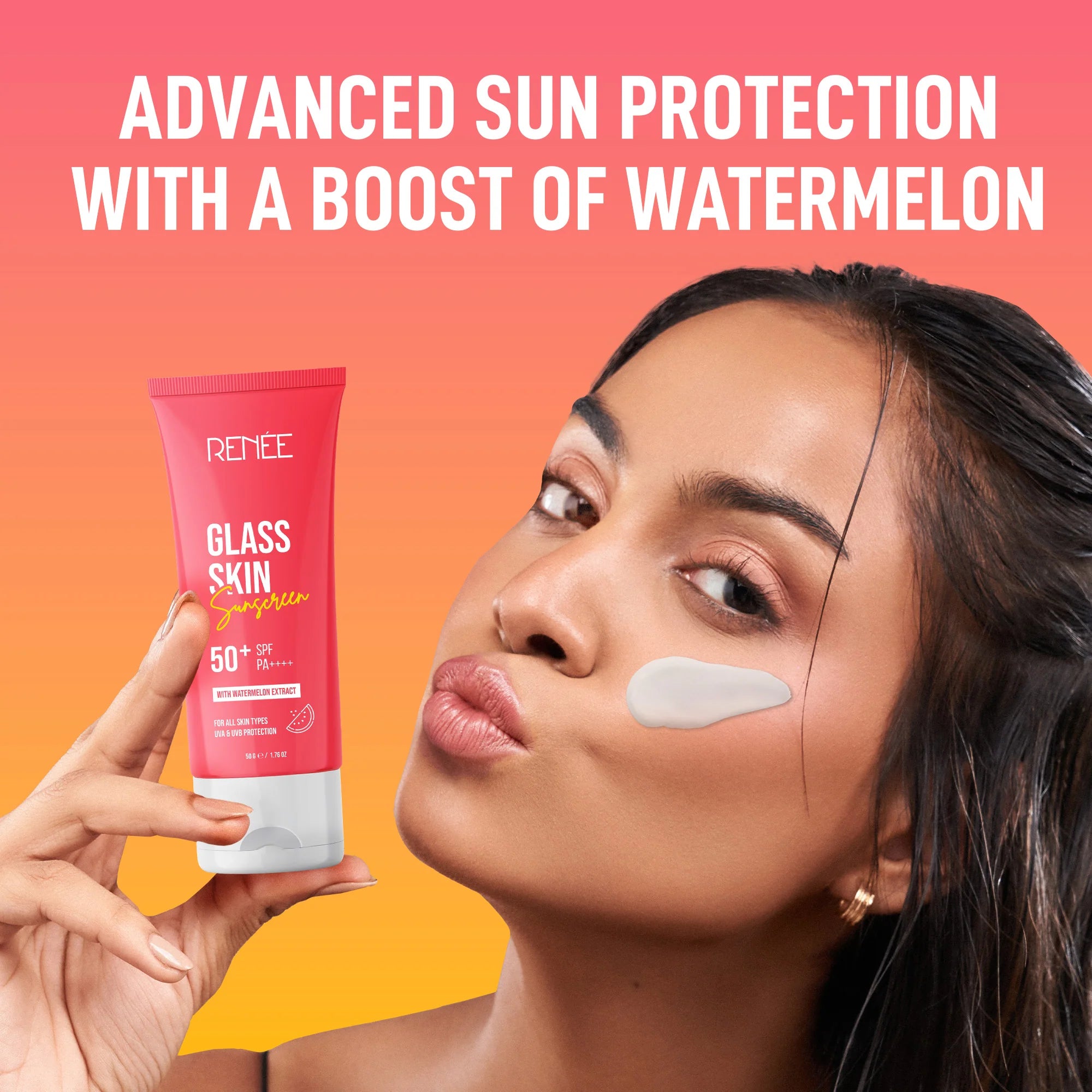 Renee - Glass Skin Sunscreen 50+ SPF With Watermelon Extract (50g)