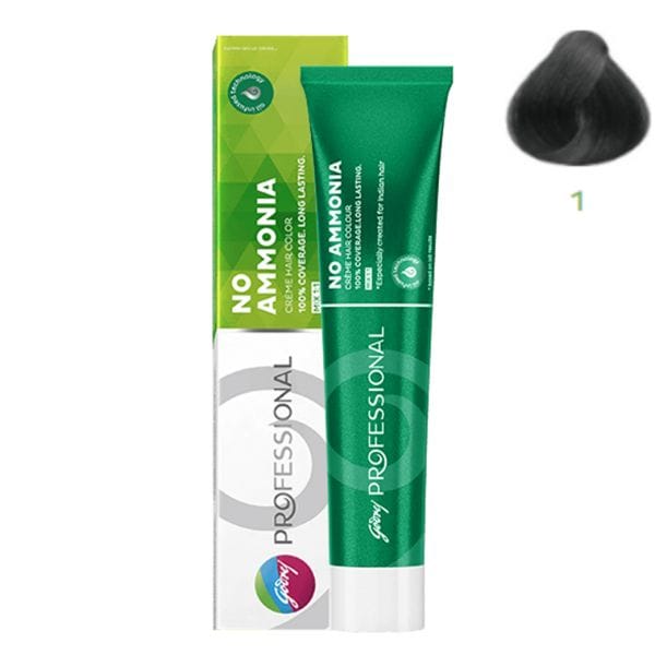 Godrej Professional - No Ammonia Cream (Hair Color – 1 Black) - 70g
