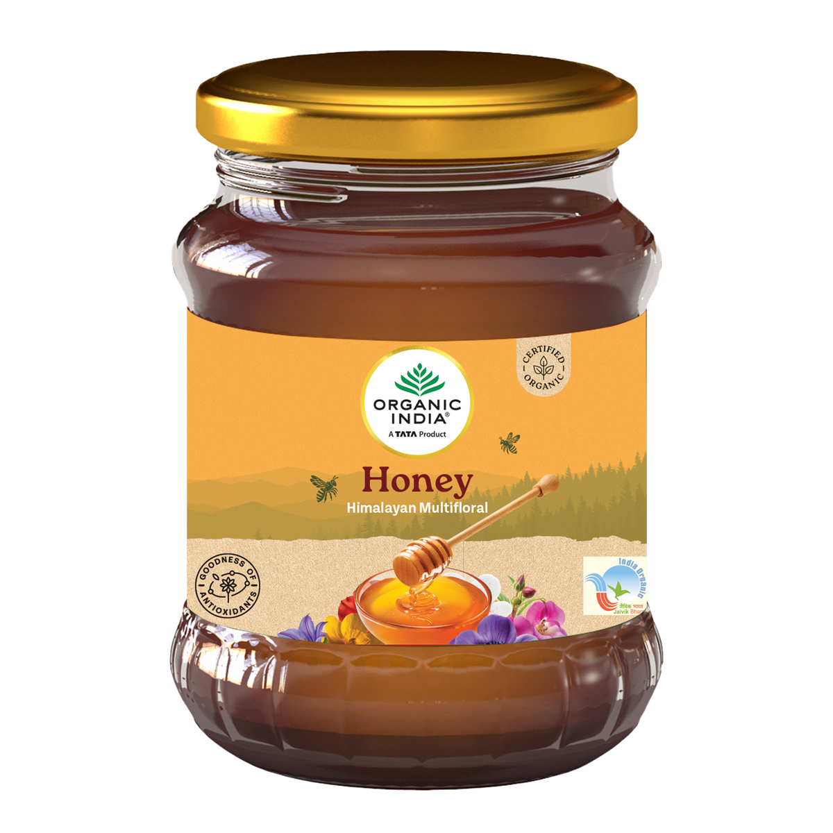 Organic India Multi Floral Honey 250 g front jar