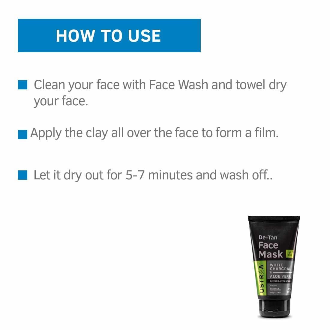 Ustraa De-Tan Face Mask - Dry Skin (55g) For Men