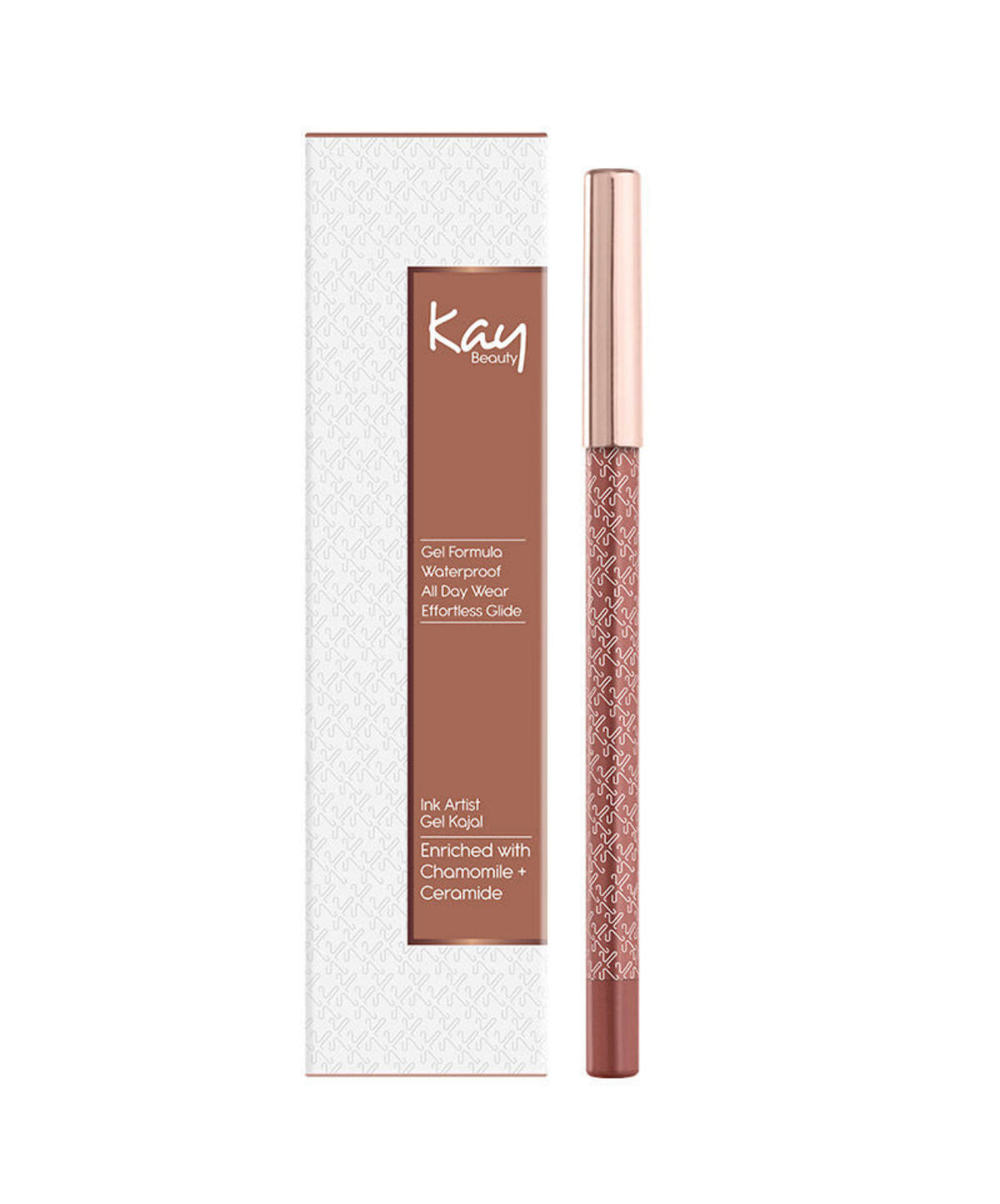Kay Beauty Gel Formula Waterproof All Day Wear Effortless Glide Ink Artist Gel Kajal 1.2gm Rose Gold