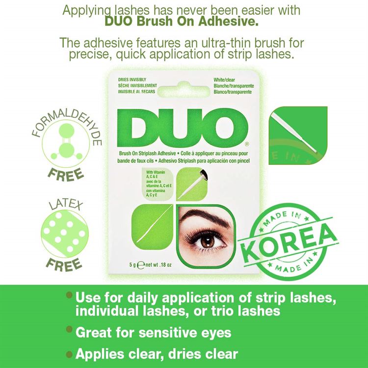 Duo Brush On Lash Adhesive GR with Vitamins A C &amp; E Clear 0.18 oz