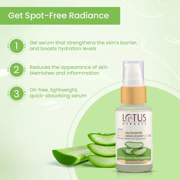 Lotus Herbals - Active Aloe + Niacinamide Brightening Boost Serum