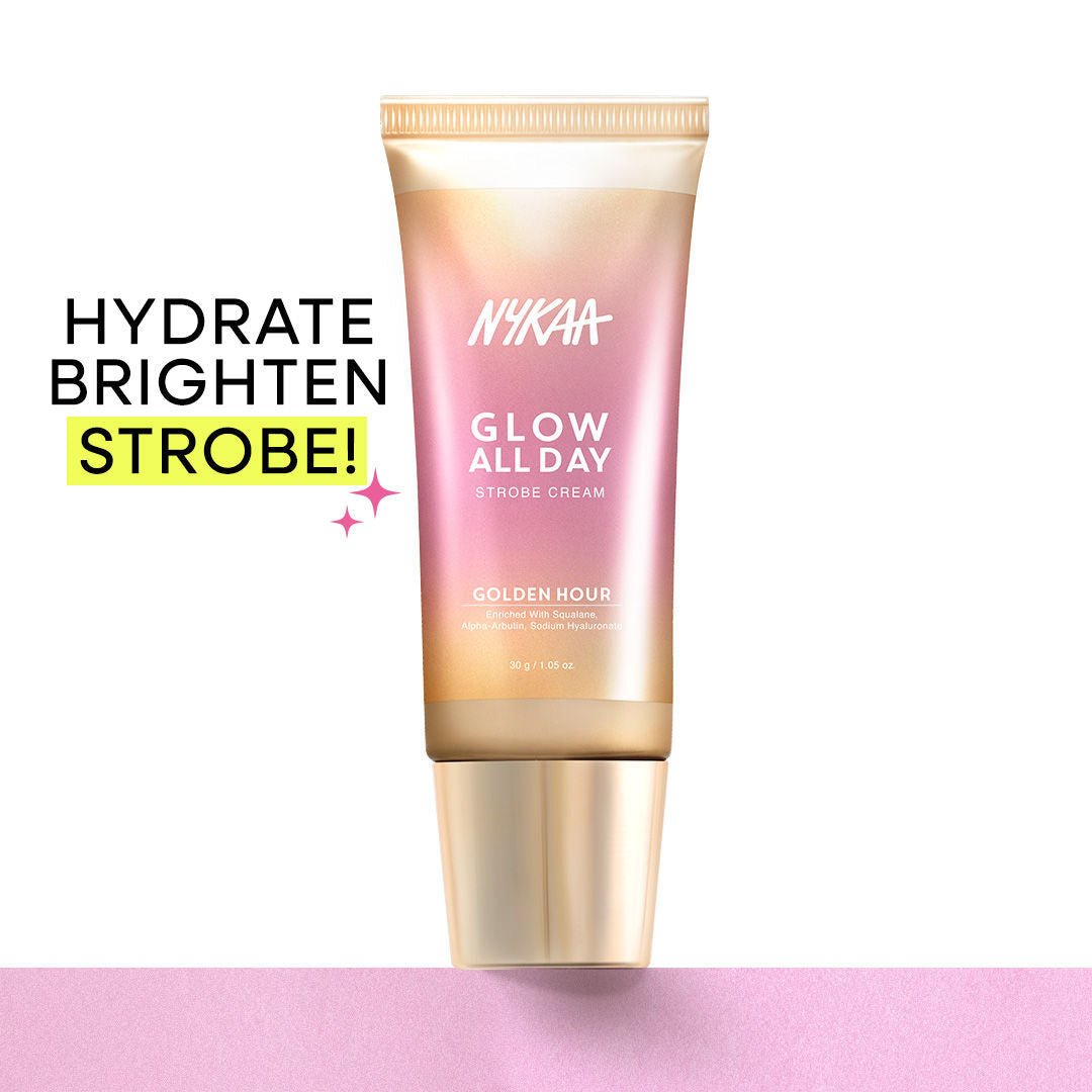 Nykaa Glow All Day Illuminating Strobe Cream + Highlighter + Moisturizer 30g GOLDEN HOUR
