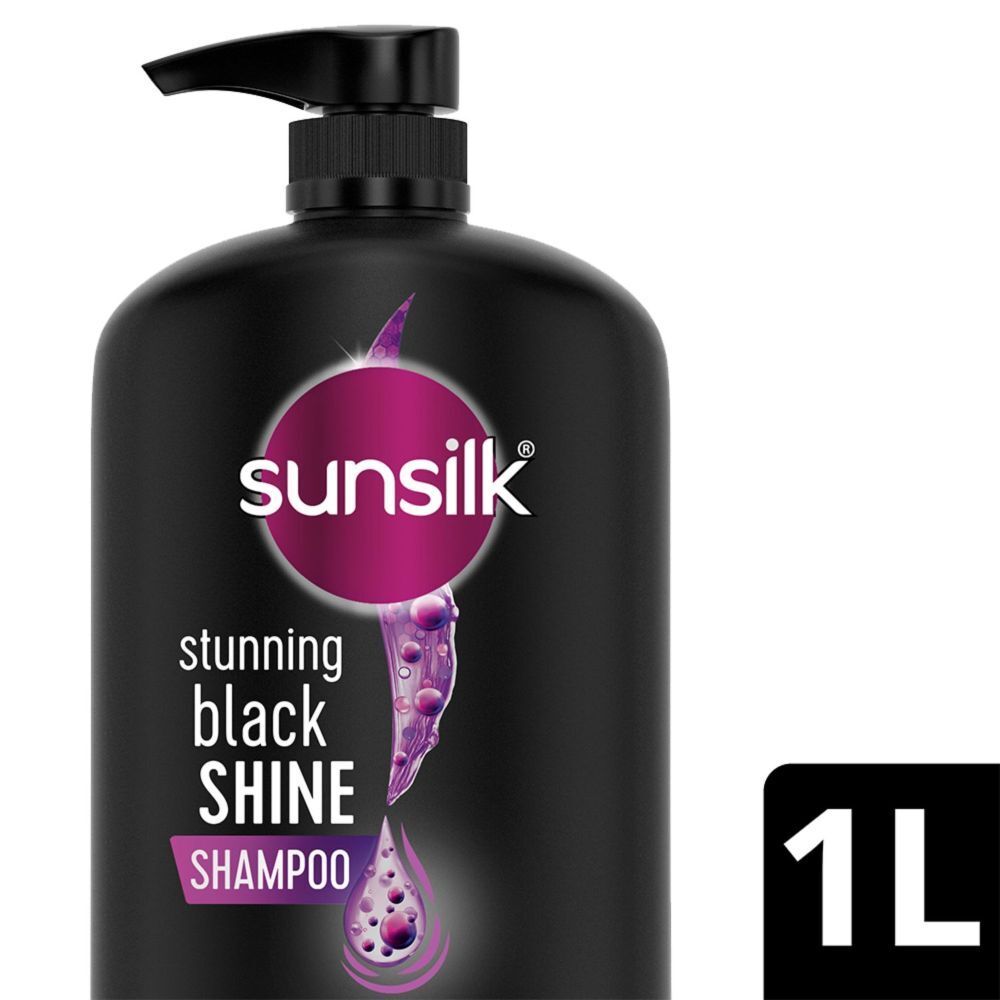 Sunsilk Stunning Black Shine Shampoo With Amla+Oil Pearl Protein & Vitamin E For Long Lasting Shine 1000ml