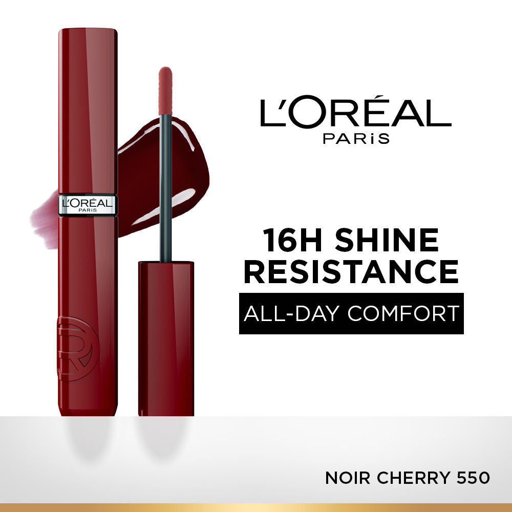 Loreal Paris Makeup L'Oreal Paris Infallible Laque Resistance Liquid Lipstick, 16H Lacquer Shine 4ml 550 Noir Cherry