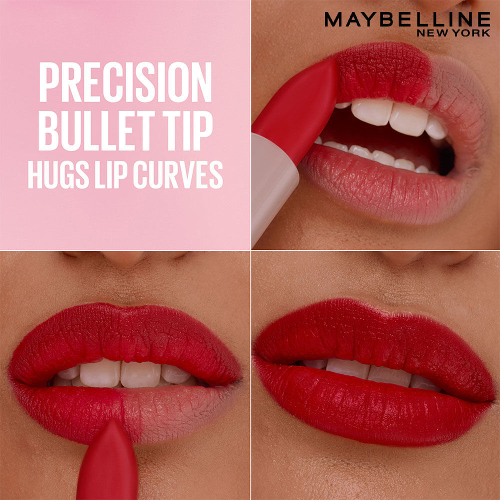 Maybelline Serum Matte Lipstick - 8Hr hydration, One-Swipe Bold Color 4.2g 001 Crop Top