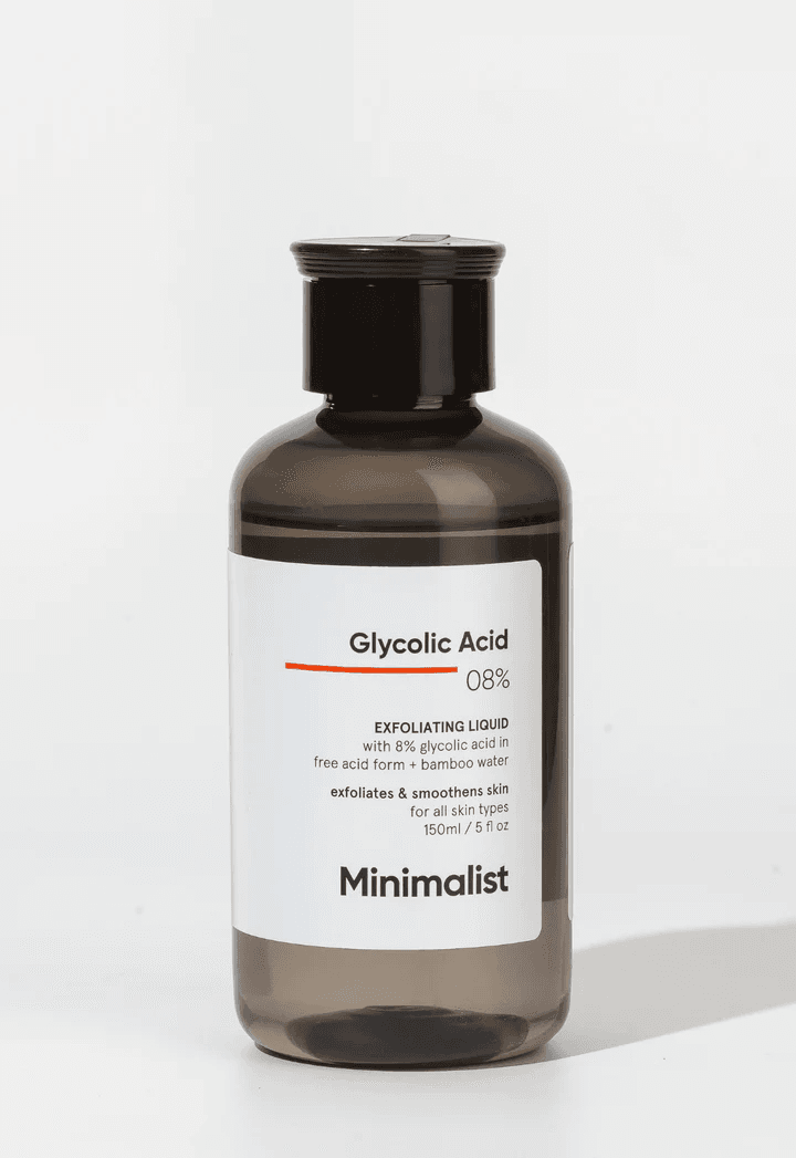 MINIMALIST - Glycolic Acid 08% Exfoliating Liquid (150mL) - BEAUTY BRATS