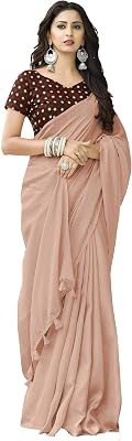 Miraan SRHIW12 brown jute cotton saree with blouse piece