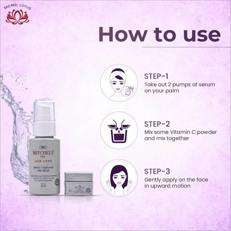 MITCHELL USA Ageless Vitamin A1 & HA + Vitamin C Regimen (Serum + Powder)
