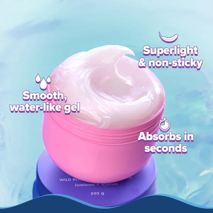 Aqualogica – Illuminate + Hydra Gel Moisturizer with Wild Berries & Alpha Arbutin - (200g)