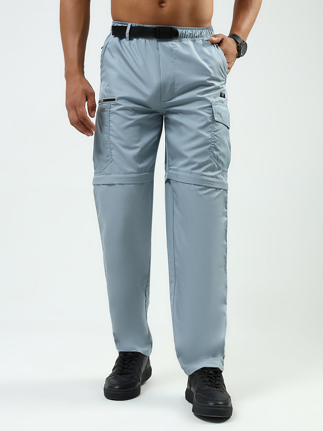 Monte Carlo Men Grey Solid Regular Fit Lower