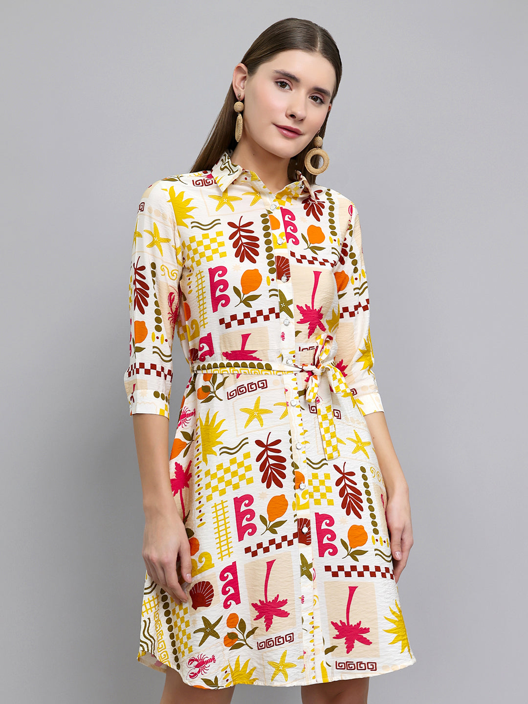 Monte Carlo Yellow Printed Tunic side view