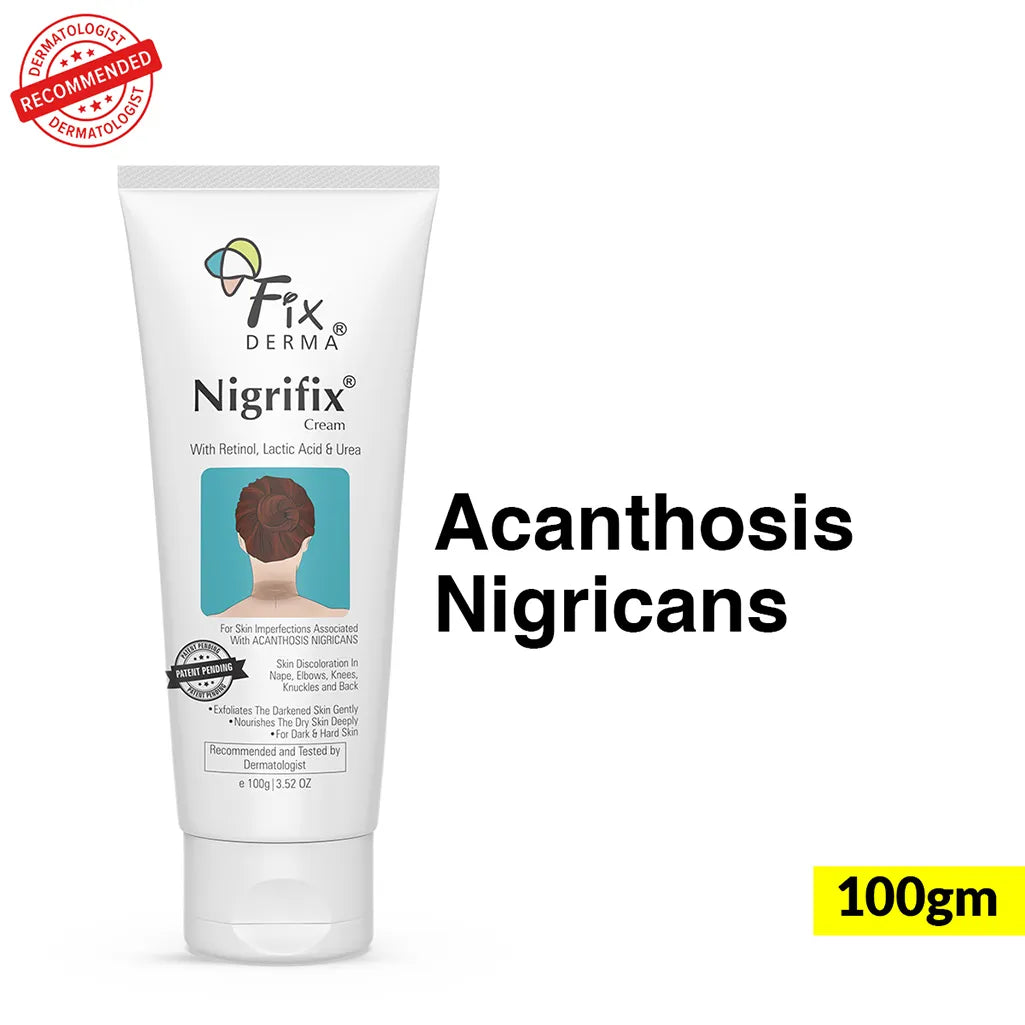 Fix Derma - 10% Lactic Acid + 0.1% Retinol - Nigrifix Cream- Reduces Dark Elbows, Knees, Underarms, & Neck (100g)