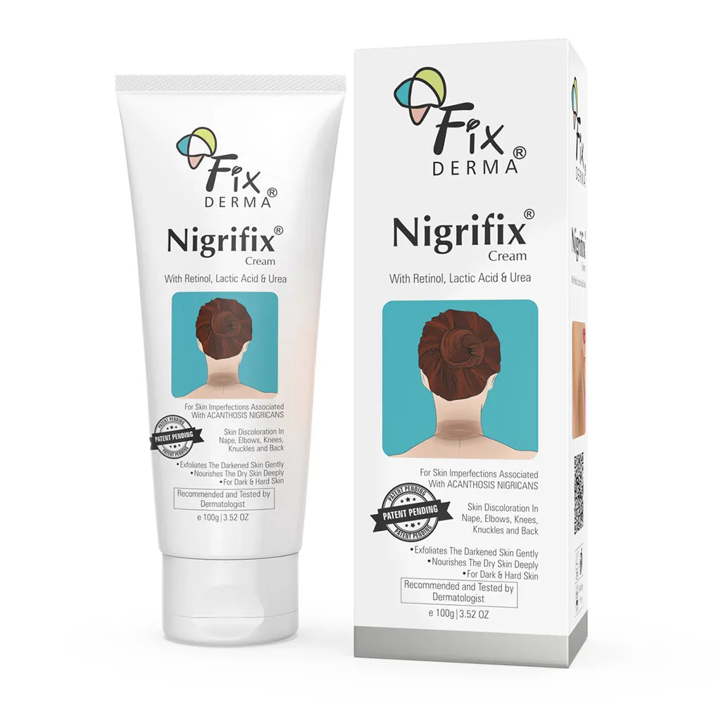 Fix Derma - 10% Lactic Acid + 0.1% Retinol - Nigrifix Cream- Reduces Dark Elbows, Knees, Underarms, & Neck (100g)